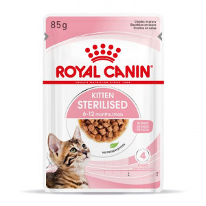 Afbeelding Royal Canin Kitten Sterilised natvoer kat zakjes 85 g 4 x (12 x 85 gr ) Jelly door Brekz.nl