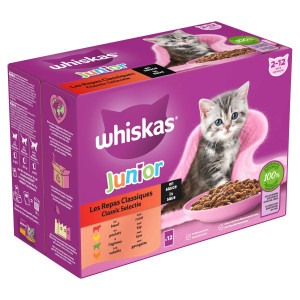 Afbeelding Whiskas Junior Classic Selectie in saus multipack (12 x 85 g) 1 verpakking (12 x 85 g) door Brekz.nl