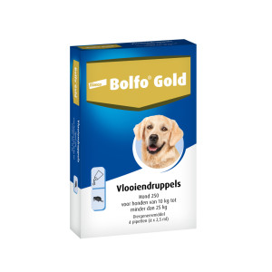 Bolfo Gold 250 hond vlooiendruppels 2 x 4 pipetten