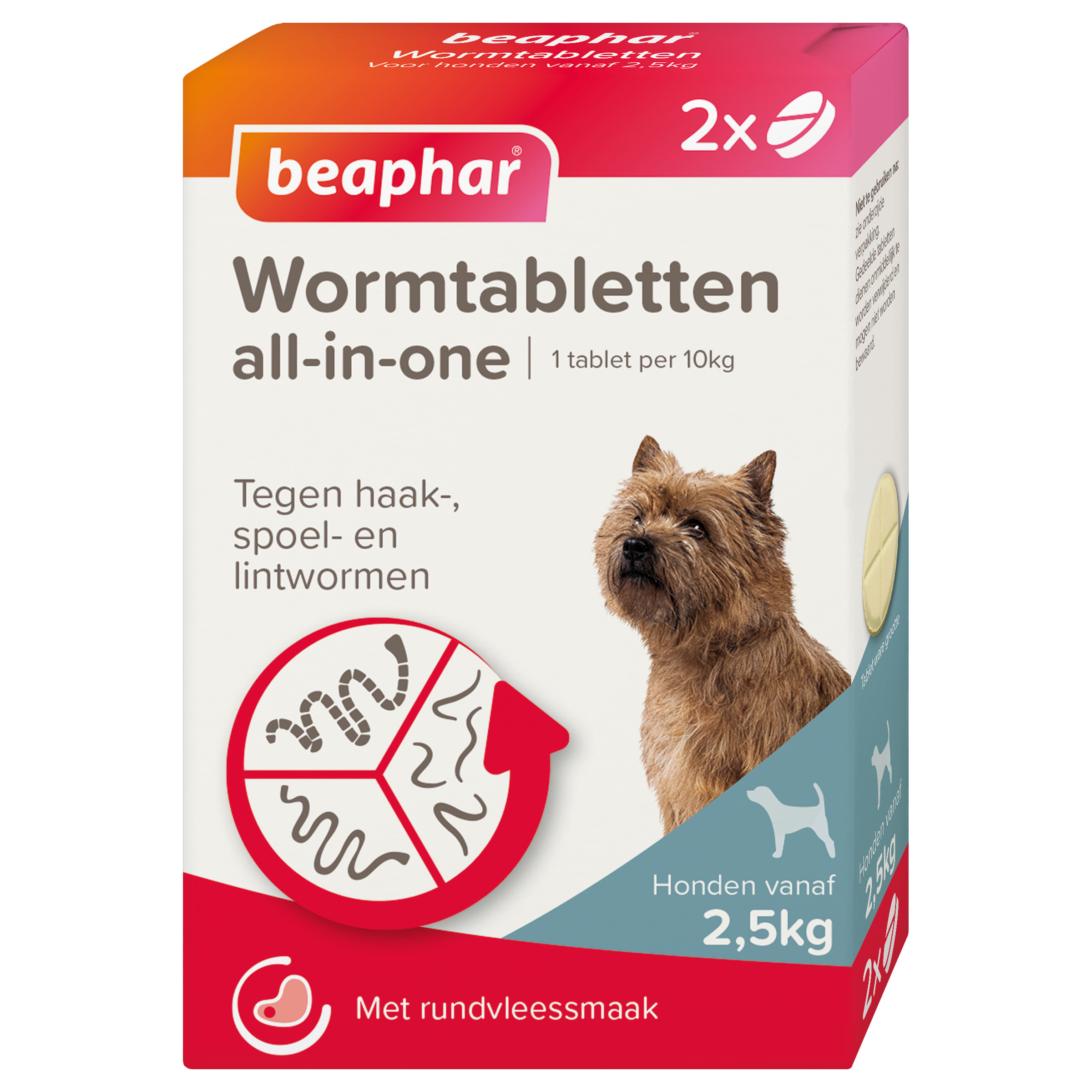 Afbeelding van 2 Tabl. Beaphar Wormmiddel all-in-one (2,5 - 20 kg) hond