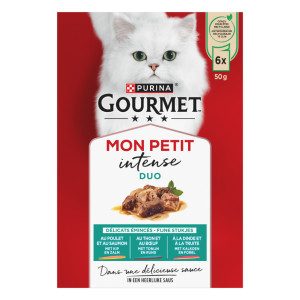 Gourmet Mon Petit Intense met vis & vlees natvoer kat 8 x (6 x 50 g)