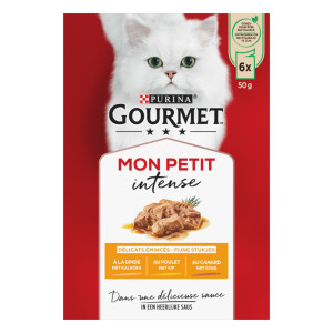 Gourmet Mon Petit Intense met gevogelte natvoer kat 8 x (6 x 50 g)