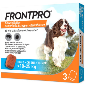 Frontpro kauwtabletten vlooienmiddel voor de hond L (10 tot 25 kg) 3 tabletten