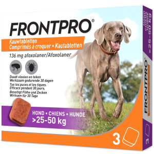 Frontpro kauwtabletten vlooienmiddel voor de hond XL (25 tot 50 kg) 2 x 3 tabletten