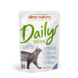 Almo Nature Daily met kabeljauw en garnalen natvoer kat (70 g) 60 x 70 g