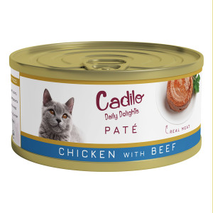 Cadilo Daily Delights - kip met rund paté - natvoer kat (70 g) 1 verpakking (6 x 70g)