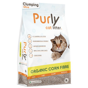 Purly Organic Supreme klontvormende maisvezel kattenbakvulling 3 x 5 liter