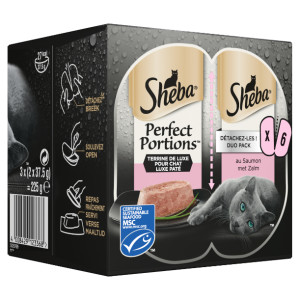 Sheba Perfect Portions Luxe Paté met zalm nat kattenvoer 6 x 37,5g Per 8