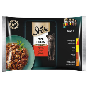 Sheba Mini Filets Traiteur Selectie in saus natvoer kat (zakjes 85 g) 8 x 85 g