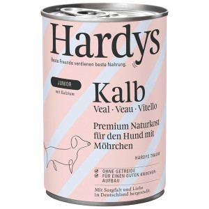 Hardys Junior kalf met wortels natvoer hond 24 x 400 g