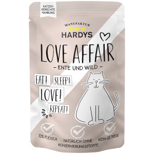 Hardys Love Affair eend en wild natvoer kat (zakjes) 24 x 100 g