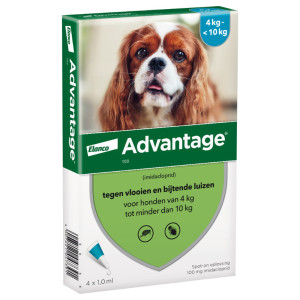 Advantage Nr. 100 vlooienmiddel (4 tot 10kg) hond 5 verpakkingen