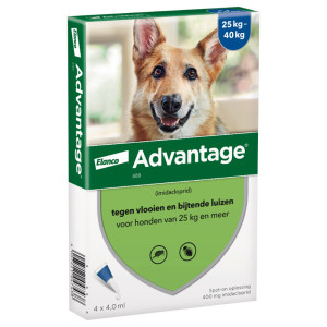 Advantage Nr. 400 vlooienmiddel hond vanaf 25 kg 5 verpakkingen