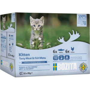 Bozita Kitten met vlees & vis in saus multipack natvoer kat 24 x 85 g