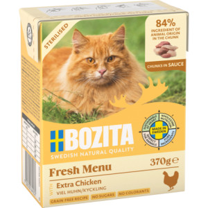 Bozita Kitten kip stukjes in saus natvoer kat 6 x 370 g