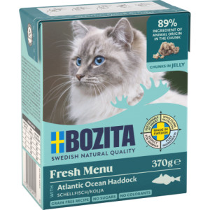 Bozita met schelvis stukjes in gelei natvoer kat 6 x 370 g