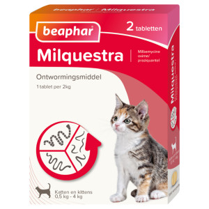 Beaphar Milquestra Ontwormingsmiddel kleine kat en kitten 6 tabletten