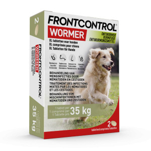 Frontcontrol Wormer ontwormingstablet hond XL (35+ kg) 2 x 2 tabletten