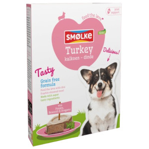 Smølke Tasty Turkey vers gestoomde kalkoen nat hondenvoer 2 x (10 x 395 g)