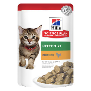 Hill&apos;s Kitten nat kattenvoer met kip maaltijdzakje multipack 4 trays (48 x 85 g)