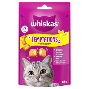 Whiskas Temptations met kip & kaas kattensnacks Per 10