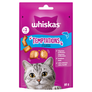 Whiskas Temptations met zalm kattensnacks Per 5