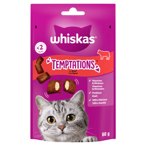 Whiskas Temptations met rund kattensnacks Per 10